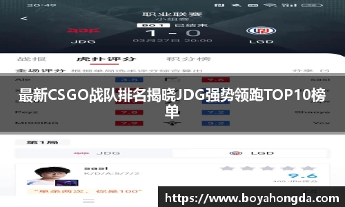 最新CSGO战队排名揭晓JDG强势领跑TOP10榜单